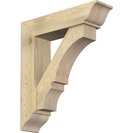 Ekena Millwork Balboa Traditional Rough Sawn Bracket w/ Offset Brace, Douglas Fir, 8"W x 32"D x 36"H BKT0806X32X36BOA01RDF